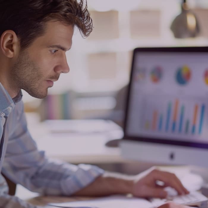 A market analyst doing work, representing Market Assessment