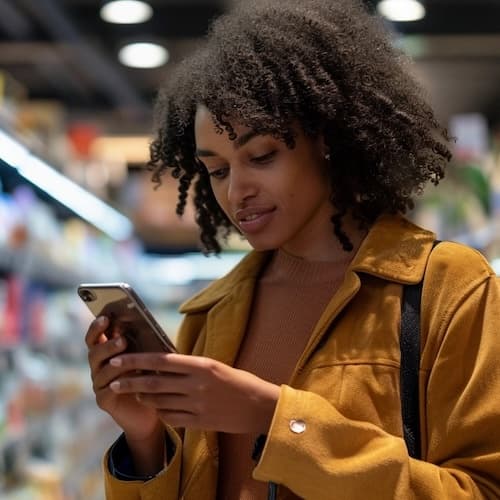 A person looking at her phone